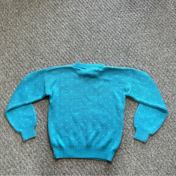 HG Kids Christmas Sweater Blue Pullover Girls M Polar Bear Winter Sparkles - Picture 4 of 9